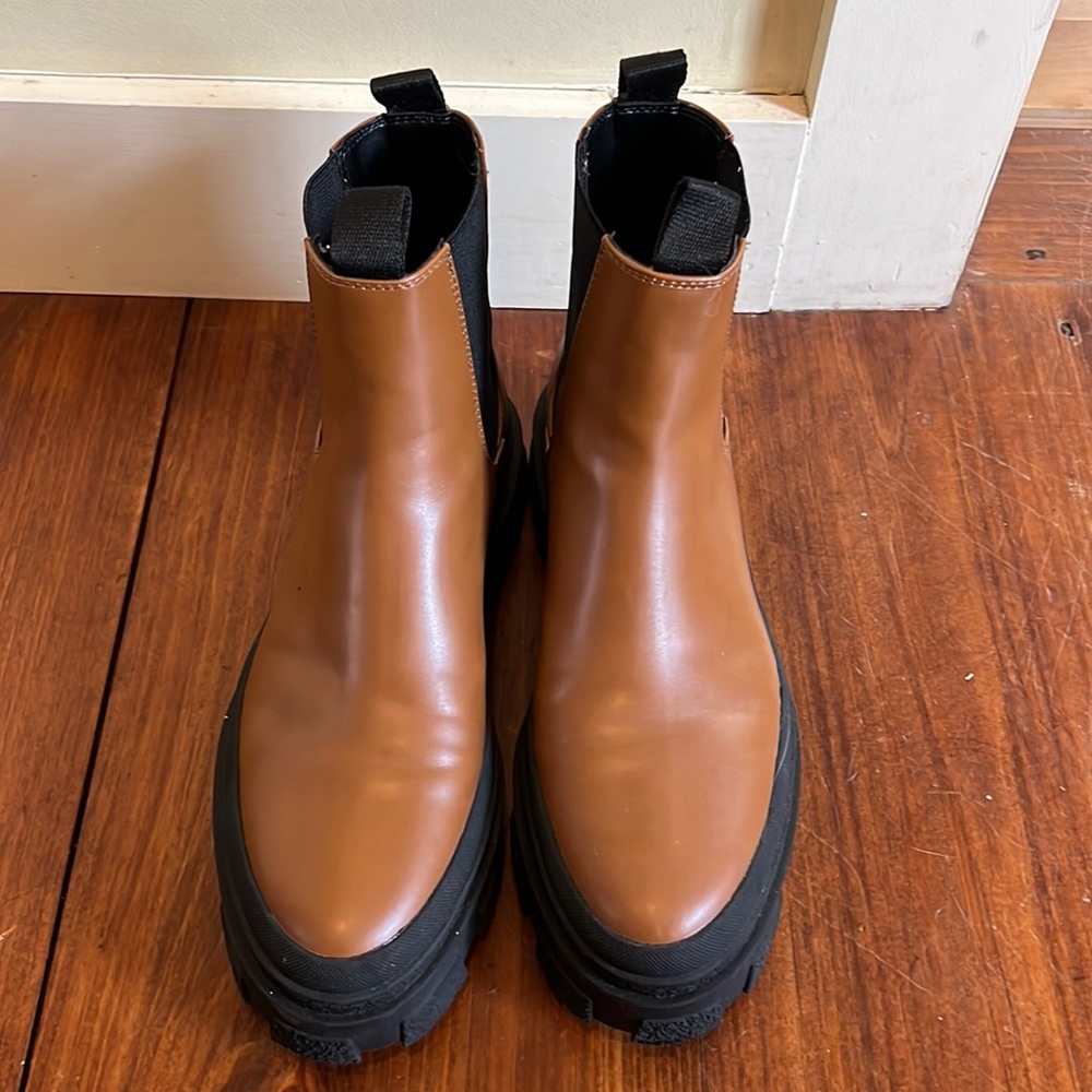 Zara chestnut brown chunky low boot